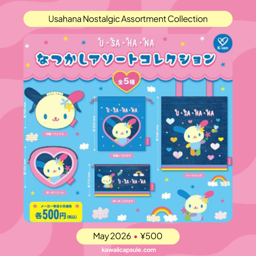 Sanrio Usahana Pouch and Tote Gachapon Collection with a Y2K and Nostalgic Heisei Era Aesthetic